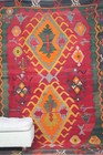 Curated Vintage Red Kilim - 6x9 Ft   Handmade Anatolian Rug For Rustic Area