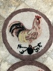 Cape Guild Hooked Rug Seat Pad  Vintage Japan  15   round Rooster  X6 Read