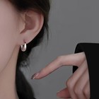 925 Silver Plated Women s Hoop Earrings With Fashionable Simple Ear Buckle