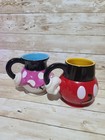 Disneyland Paris Exclusive Mickey   Minnie 3d Character Mugs     Set Of 2