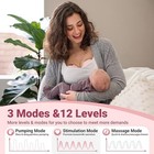 Tsrete Wearable Electric Breast Pump Lcd Display 3 Modes 12 Levels Portable Pink