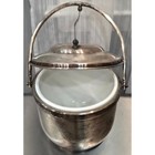 Vintage Silver Plated Ice Bucket Hinged Lid Swing Handle Newport Gorham Mcm