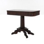Neoclassical American Empire Flame Mahogany Game Table With Paw Feet C1840