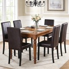 Faux Leather Dining Chair Set Of 4 Waterproof Oilproof Wood Legs Espresso
