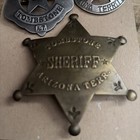 3  Different Replica Tombstone Sheriff Arizona Territory Old West Lawman Badge 