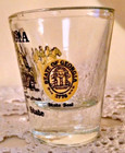 Georgia Shot Glass Peach State Stone Mountain State Capitol Seal Barware Yellow 