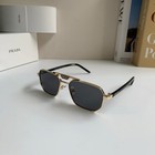 Prada Vpr58ys Gold Black Aviator Sunglasses Dark Grey Lens Unisex Metal Frame