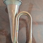 Vintage Brass Bugle Bb Key Antique Finish Gold W  Mouthpiece   Water Key