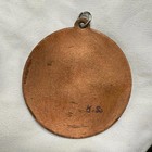 Vintage Enamel On Copper Multi Color Abstract Art Round Pendant Signed 1 75 