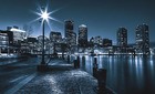 368x254 Cm Wall Mural Wallpaper Living Room Blue City Skyline At Night