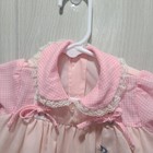 Vintage Infant Girls Dress Embroidered Pink Lace