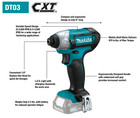 Makita 12v Max Cxt Lithium   ion Cordless Compact 1 4  Impact Driver - Bare Tool