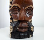 Tribal Mask Sculpture Handmade African Figure Old Spiritual Totem Spirit Vintage