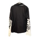 Rod   s Rhinestone Embellished Western Cowgirl Show Shirt Rodeo Black White Zip Xl
