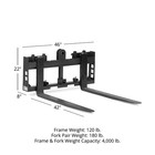Titan Attachments Economy Series Pallet Fork Frame  42  Fork Blades  Ssqa