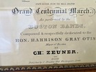Framed Grand Centennial March Flier Or Sheet Music Dated 1830