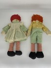 Knickerbocker Raggedy Ann And Andy Pair Of Stitched Vintage Cloth Dolls