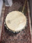 Wooden Djembe Drum With Animal Hide Head From West Africa