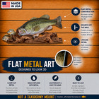 23 In Largemouth Bass Replica Open Mouth Largemouth 2d Flat Metal Display