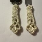 Wedding  Cake Knife   Server Set 2pc Carved Decorative Handles Stainless