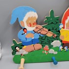 Vintage Grossman Winkl Garden Gnomes Childrens Wood Coat Hat Rack Germany