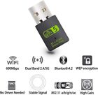 Usb Wifi Bluetooth Adapter 600mbps Dual Band 2 4 5ghz Wireless Network Receiver