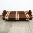 Mid Century Danish Modern Daybed Sofa Fabric Stripes Brown Vintage Sleeper Couch