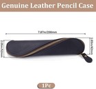 Gorgecraft Genuine Leather Pencil Case Real Leather Pen Pouch Handcrafted Black