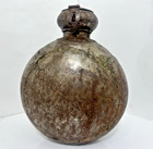 Antique Indo Persian Mughal Tinned Copper Pilgrim Flask Canteen Islamic Hinge 11