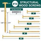  14 X 8 Inch Wood Structural Lag Screws 54pcs Star Drive Decking Wood Screws    