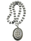 Antique Sterling Silver Locket Book Chain Necklace