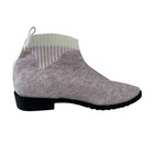Iceunicorn Sparkly Knit Ankle Boots Girls Size 34 Us Size 3 New Pull Tabs
