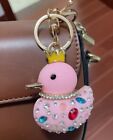 Adorable Crown Duck Keychain Colorful Rhinestone Key Chain Bag   Purse Charm