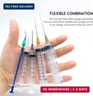 Glue Applicator Syringe With Blunt Tip Needle And Cap  For Liquid  Glue  Ink  Pe