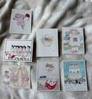Vintage Michel   Co Lot Of 7 Unused Mini Notecards Birthday Cute Baby Art Cupid