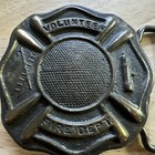 Classic Vintage Volunteer Fire Dept Firefighter Ladder Metal Belt Buckle 1970 s