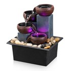4-tier Tabletop Water Fountain - Indoor Relaxing Water Feature With Led Lights  