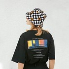 Trendy Bucket Hat Beach Sun Hat For Women One Size Checkered sunflower Pattern