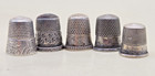 Vintage Sterling Silver Sewing Thimbles Assorted Sizes Set 5