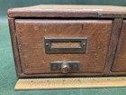 Antique Library Bureau Sole Makers Wood Card Catalog 2 Drawer Oak Brass Handles