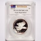 2014-p Australia Silver Wedge-tailed Eagle Pcgs Pr70 Dcam High Relief Mercanti