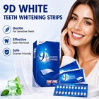 9d White Teeth Whitening Strips peroxide-free Gentle Formula 56 Strips