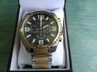 Akribos Xxiv Ak774 Black Dial 44 Mm 3 Subdials Two Tone Stainless Steel Bracelet