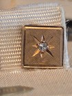     vintage Solid 14k  1g Yellow Gold Lapel Tie Tack Pin W  Real Diamond By Ballou