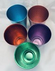 Set 5 Aluminum Hammered Drink Tumblers Metal Drink Glasses Cups 14 Oz Free Ship