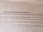 Original 1940 Wurtlitzer Model 41 Countertop Installation Instructions