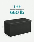 30 In Folding Storage Ottoman Bench Faux Leather Footrest Chest Light Taupe