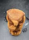 Vintage Hand Carved Wood Wooden Owl Figurine Sculpture Signed Sansai 6 5 