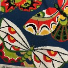 Vintage Finished Boho Funky Butterflies Needlepoint Unframed 14   