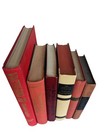 Antique Vintage Books Lot Of 6 Red red-leaf Hc  Prop Shelf Display Decor Staging